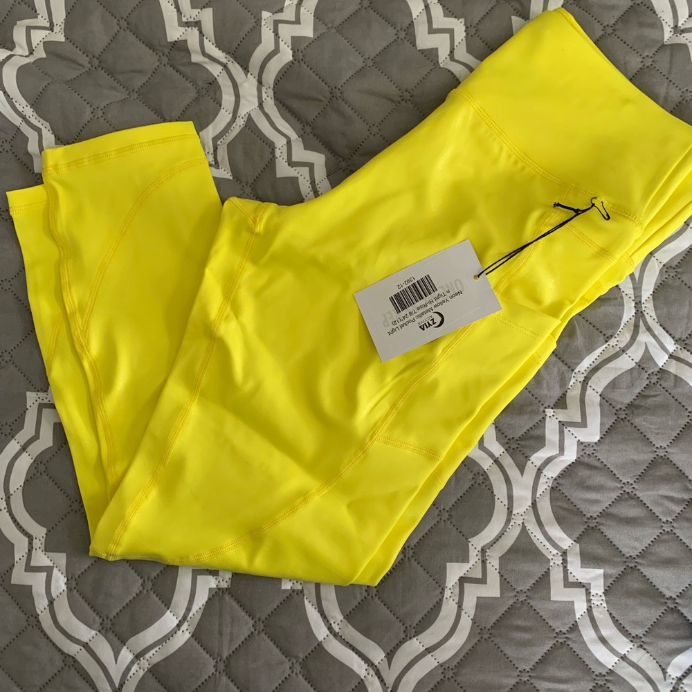 Yellow Metallic Leggings - NWT